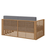 Carlsbad Teak Wood Outdoor Patio Loveseat - BUILDMYPLACE