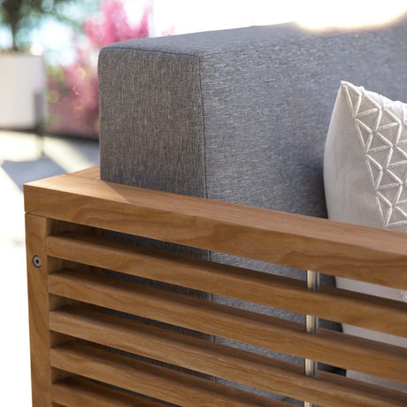 Carlsbad Teak Wood Outdoor Patio Loveseat - BUILDMYPLACE