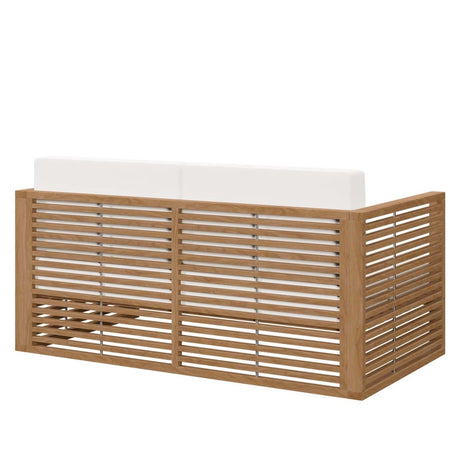 Carlsbad Teak Wood Outdoor Patio Loveseat - BUILDMYPLACE