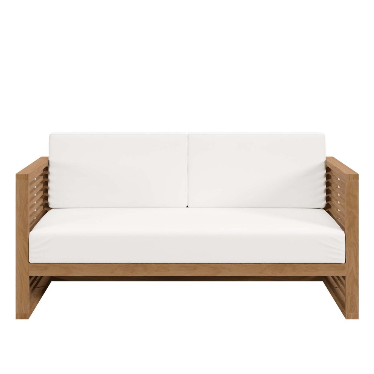 Carlsbad Teak Wood Outdoor Patio Loveseat - BUILDMYPLACE