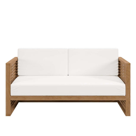 Carlsbad Teak Wood Outdoor Patio Loveseat - BUILDMYPLACE