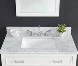 Carrara White Marble Rectangular Bathroom Vanity Sink Top - BUILDMYPLACE