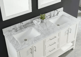 Carrara White Marble Rectangular Bathroom Vanity Sink Top - BUILDMYPLACE