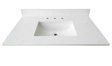 Carrara White Quartz Rectangular Bathroom Vanity Sink Top - BUILDMYPLACE
