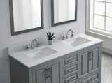 Carrara White Quartz Rectangular Bathroom Vanity Sink Top - BUILDMYPLACE