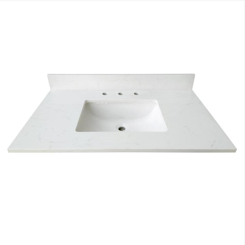 Carrara White Quartz Vanity Top - BUILDMYPLACE