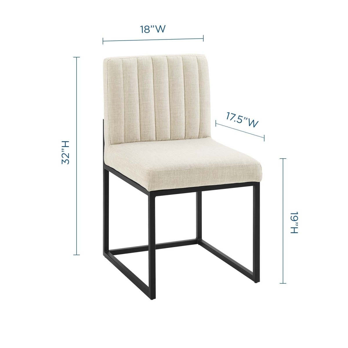 Carriage Dining Chair Upholstered Fabric Set of 2 - BUILDMYPLACE