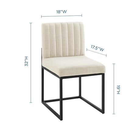 Carriage Dining Chair Upholstered Fabric Set of 2 - BUILDMYPLACE