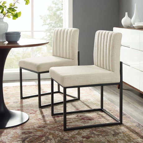 Carriage Dining Chair Upholstered Fabric Set of 2 - BUILDMYPLACE