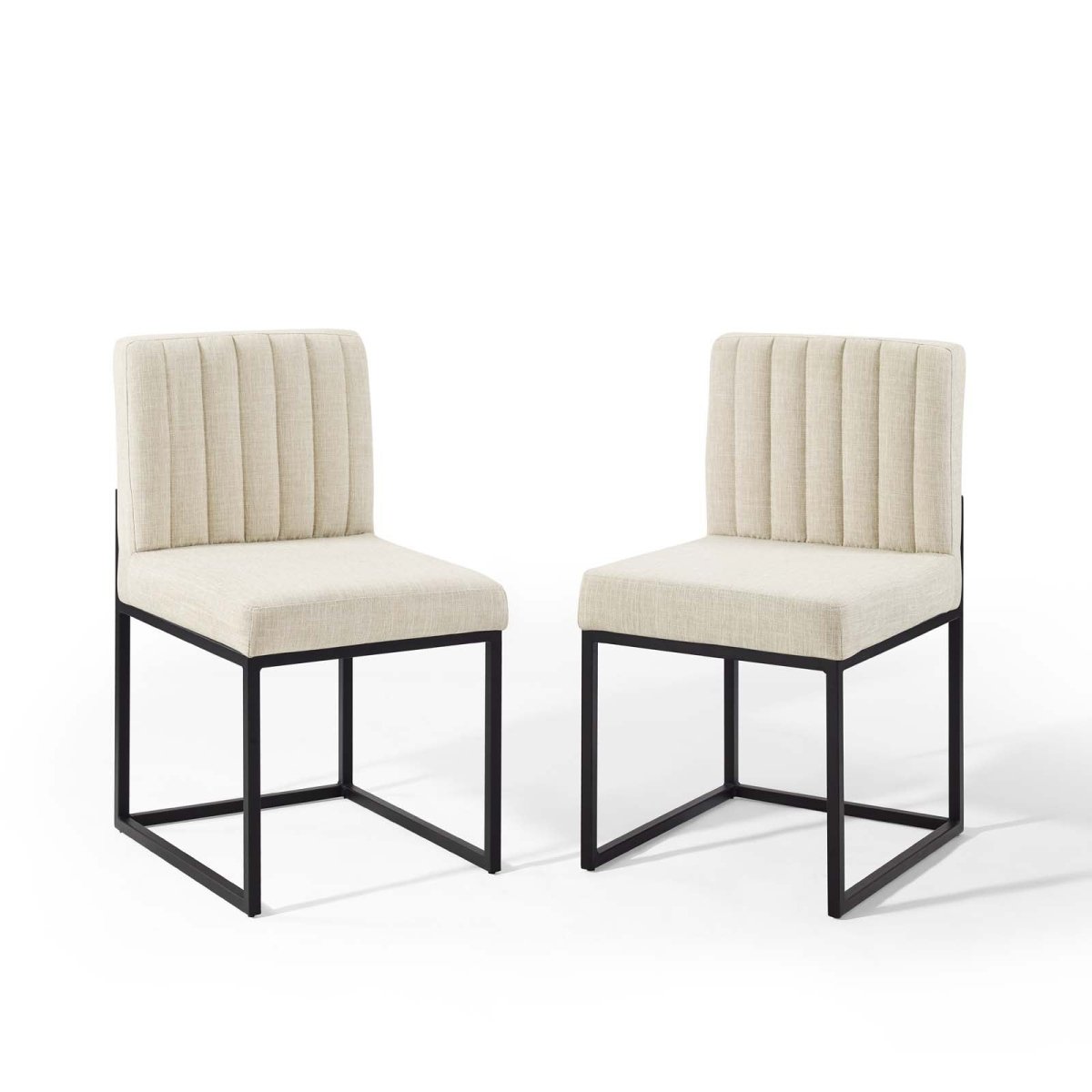 Carriage Dining Chair Upholstered Fabric Set of 2 - BUILDMYPLACE