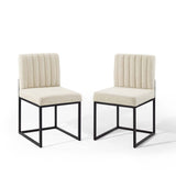 Carriage Dining Chair Upholstered Fabric Set of 2 - BUILDMYPLACE