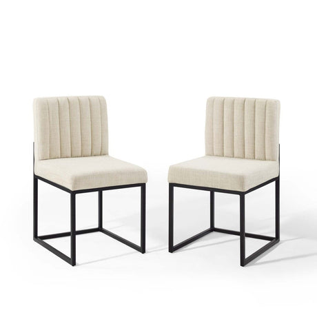 Carriage Dining Chair Upholstered Fabric Set of 2 - BUILDMYPLACE