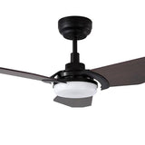 Trailblazer Black/Dark Wood 3 Blade Smart Ceiling Fan with Dimmable LED Light Kit Works with Remote Control, Wi-Fi apps and Voice control via Google Assistant/Alexa/Siri