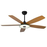 Striker Black/Wood 5 Blade Smart Ceiling Fan with Dimmable LED Light Kit Works with Remote Control, Wi-Fi apps and Voice control via Google Assistant/Alexa/Siri