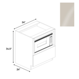 Cashmere Gloss - Base Microwave Cabinet - 24"W x 34.5"H x 24"D - Pre Assembled - Frameless Cabinet - BUILDMYPLACE