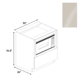 Cashmere Gloss - Base Microwave Cabinet - 30"W x 34.5"H x 24"D - Pre Assembled - Frameless Cabinet - BUILDMYPLACE