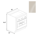 Cashmere Gloss - Base Oven Cabinet - 30"W x 34.5"H x 24"D - Pre Assembled - Frameless Cabinet - BUILDMYPLACE