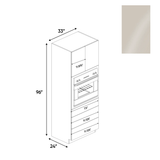 Cashmere Gloss - Tall Oven Cabinet - 33"W x 96"H x 24"D - Pre Assembled - Frameless Cabinet - BUILDMYPLACE