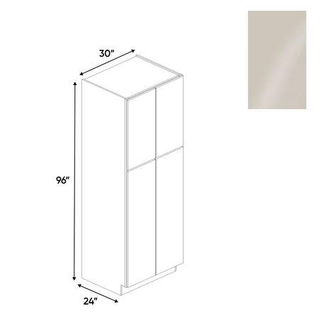 Cashmere Gloss - Tall Pantry Cabinet - 30"W x 96"H x 24"D - Pre Assembled - Frameless Cabinet - BUILDMYPLACE