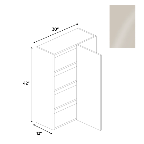 Cashmere Gloss - Wall Blind Corner Cabinet - 30"W x 42"H x 12"D - Pre Assembled - Frameless Cabinet - BUILDMYPLACE