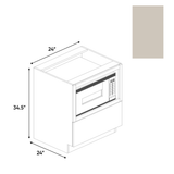 Cashmere Matte - Base Microwave Cabinet - 24"W x 34.5"H x 24"D - Pre Assembled - Frameless Cabinet - BUILDMYPLACE