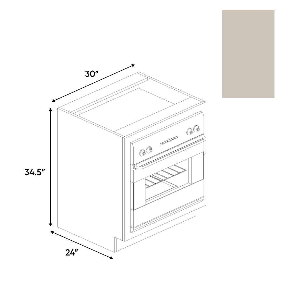 Cashmere Matte - Base Oven Cabinet - 30"W x 34.5"H x 24"D - Pre Assembled - Frameless Cabinet - BUILDMYPLACE