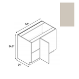 Cashmere Matte - Blind Corner Base Cabinet - 42"W x 34.5"H x 24"D - Pre Assembled - Frameless Cabinet - BUILDMYPLACE