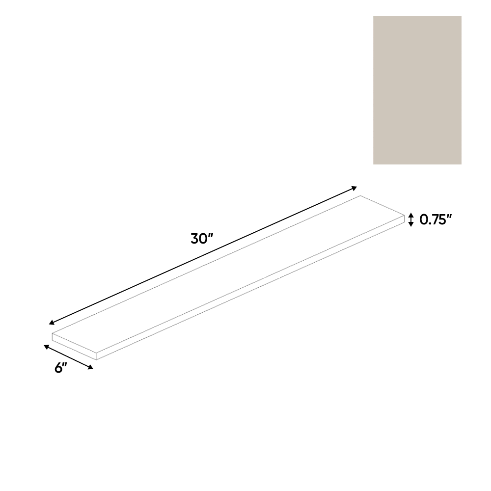 Cashmere Matte - Filler Panel - 6"W x 30"H x 0.75"D - Pre Assembled - Frameless Cabinet - BUILDMYPLACE