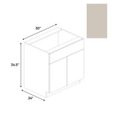 Cashmere Matte - Sink Base Cabinet - 30"W x 34.5"H x 24"D - Pre Assembled - Frameless Cabinet - BUILDMYPLACE