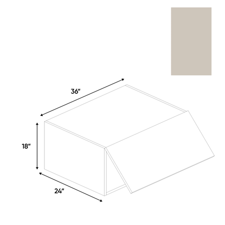 Cashmere Matte - Wall Upper Cabinet - 36"W x 18"H x 24"D - Pre Assembled - Frameless Cabinet - BUILDMYPLACE