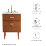 Cassia 24" Teak Wood Bathroom Vanity Cabinet (Sink Basin Not Included) - BUILDMYPLACE