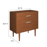 Cassia 36" Teak Wood Bathroom Vanity Cabinet (Sink Basin Not Included) - BUILDMYPLACE