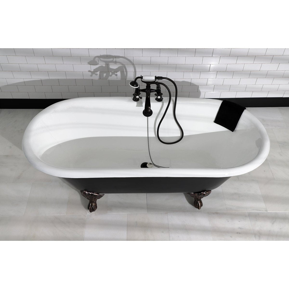 Cast Iron Double Ended Clawfoot Tub with 7 - Inch Faucet Drillings - BUILDMYPLACE