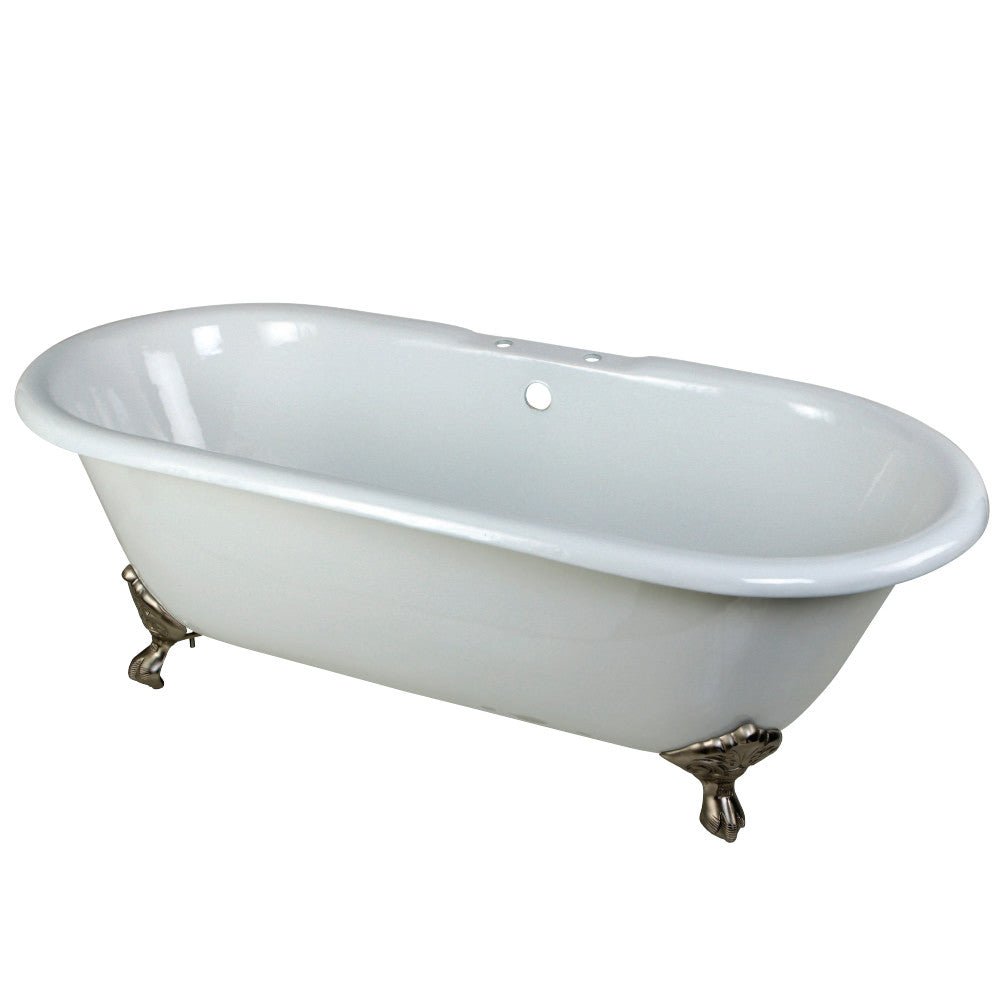 Cast Iron Double Ended Clawfoot Tub with 7 - Inch Faucet Drillings - BUILDMYPLACE