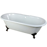 Cast Iron Double Ended Clawfoot Tub with 7 - Inch Faucet Drillings - BUILDMYPLACE