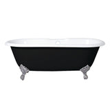 Cast Iron Double Ended Clawfoot Tub with 7 - Inch Faucet Drillings - BUILDMYPLACE