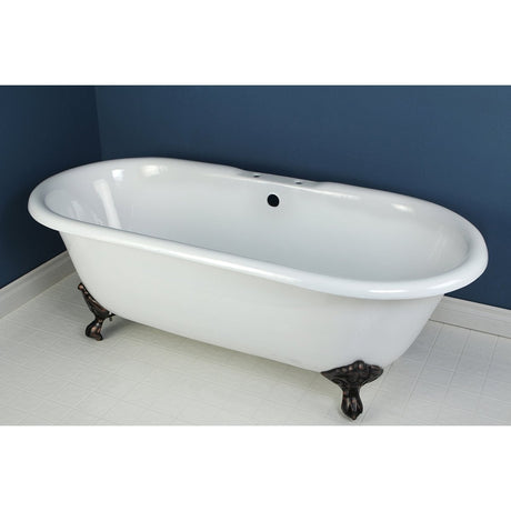 Cast Iron Double Ended Clawfoot Tub with 7 - Inch Faucet Drillings - BUILDMYPLACE