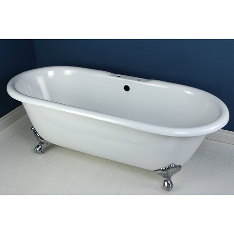 Cast Iron Double Ended Clawfoot Tub with 7 - Inch Faucet Drillings - BUILDMYPLACE