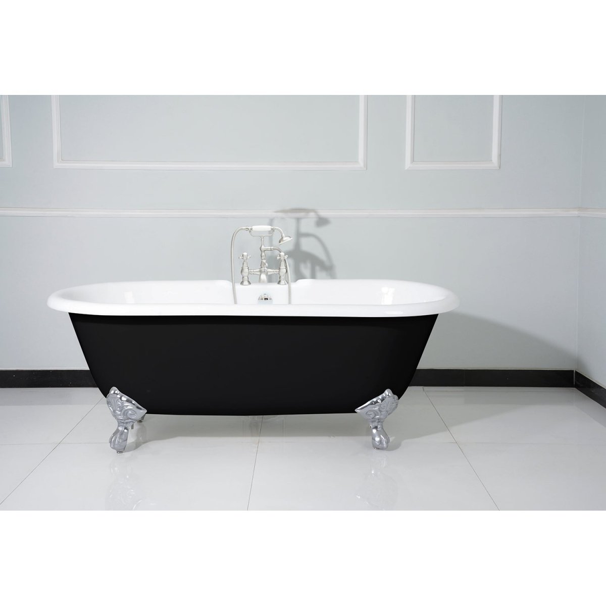 Cast Iron Double Ended Clawfoot Tub with 7 - Inch Faucet Drillings - BUILDMYPLACE