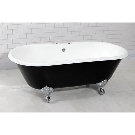 Cast Iron Double Ended Clawfoot Tub with 7 - Inch Faucet Drillings - BUILDMYPLACE