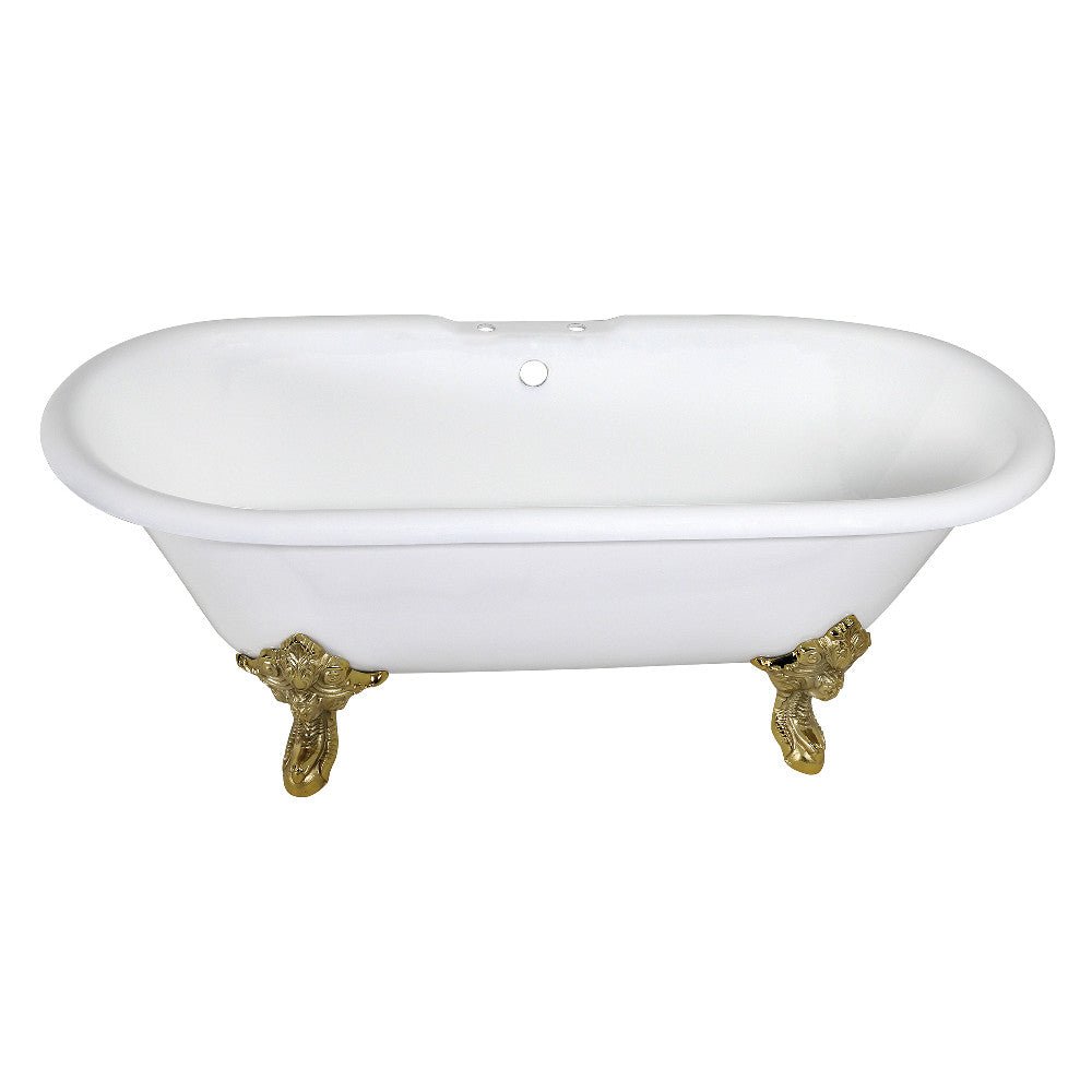 Cast Iron Double Ended Clawfoot Tub with 7 - Inch Faucet Drillings - BUILDMYPLACE