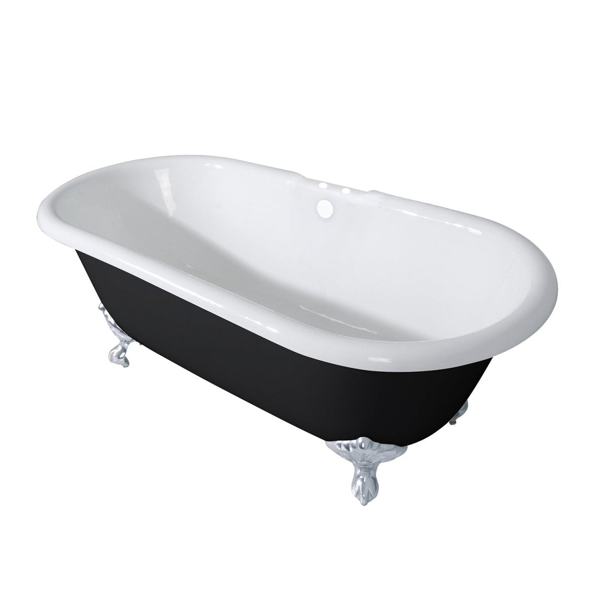 Cast Iron Double Ended Clawfoot Tub with 7 - Inch Faucet Drillings - BUILDMYPLACE