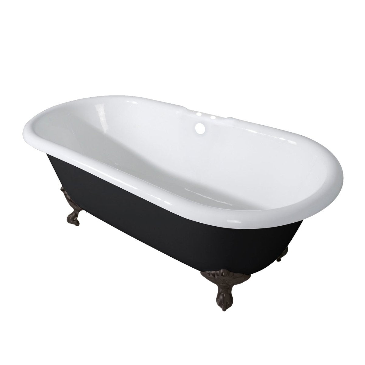 Cast Iron Double Ended Clawfoot Tub with 7 - Inch Faucet Drillings - BUILDMYPLACE