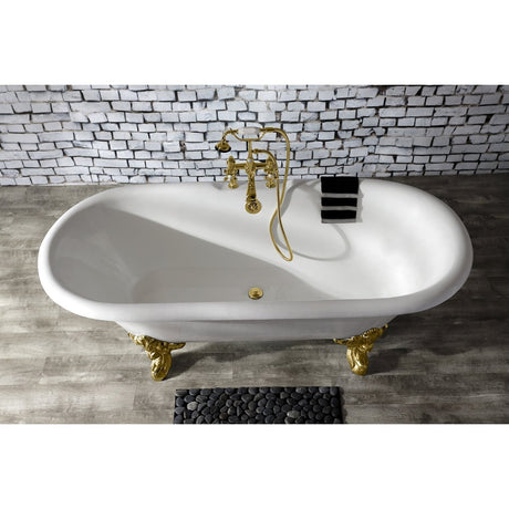 Cast Iron Double Ended Clawfoot Tub with 7 - Inch Faucet Drillings - BUILDMYPLACE