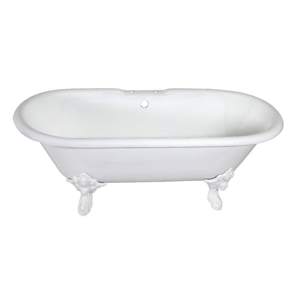 Cast Iron Double Ended Clawfoot Tub with 7 - Inch Faucet Drillings - BUILDMYPLACE