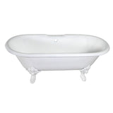 Cast Iron Double Ended Clawfoot Tub with 7 - Inch Faucet Drillings - BUILDMYPLACE