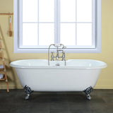 Cast Iron Double Ended Clawfoot Tub with 7 - Inch Faucet Drillings - BUILDMYPLACE