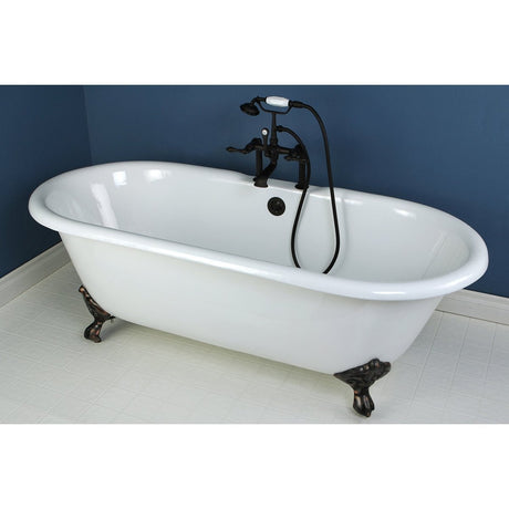 Cast Iron Double Ended Clawfoot Tub with 7 - Inch Faucet Drillings - BUILDMYPLACE