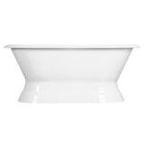 Cast Iron Double Ended Pedestal Tub (No Faucet Drillings), White - BUILDMYPLACE