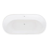 Cast Iron Double Ended Pedestal Tub (No Faucet Drillings), White - BUILDMYPLACE